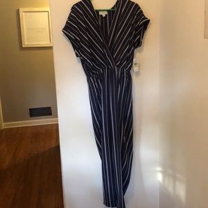 Cute blue with white striped romper.